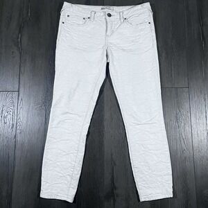 Free People Jeans Women 29x27 Embossed Flower‎ Bohemian Preppy Coachella Ivory
